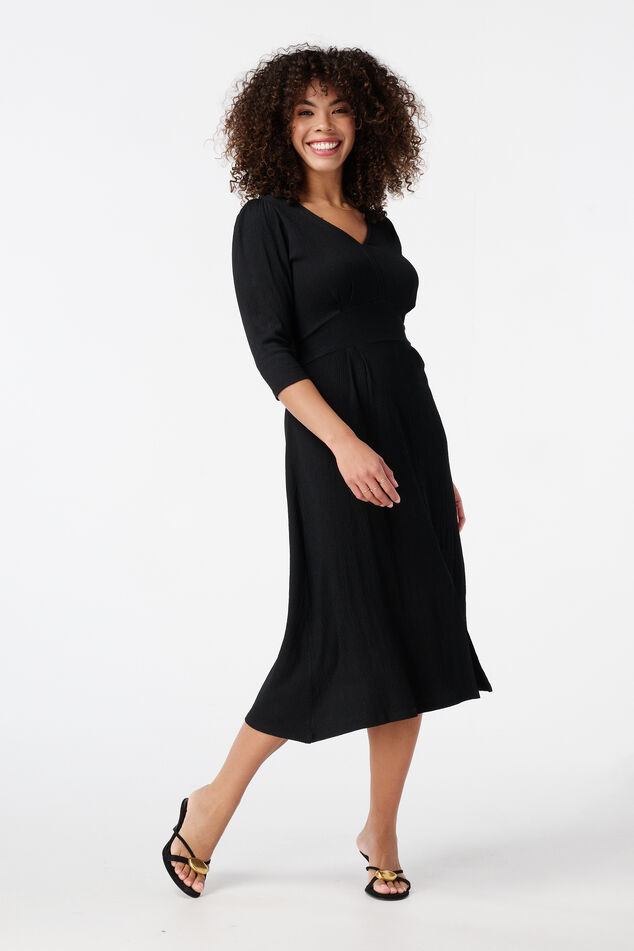 Vestido midi con textura image number 0