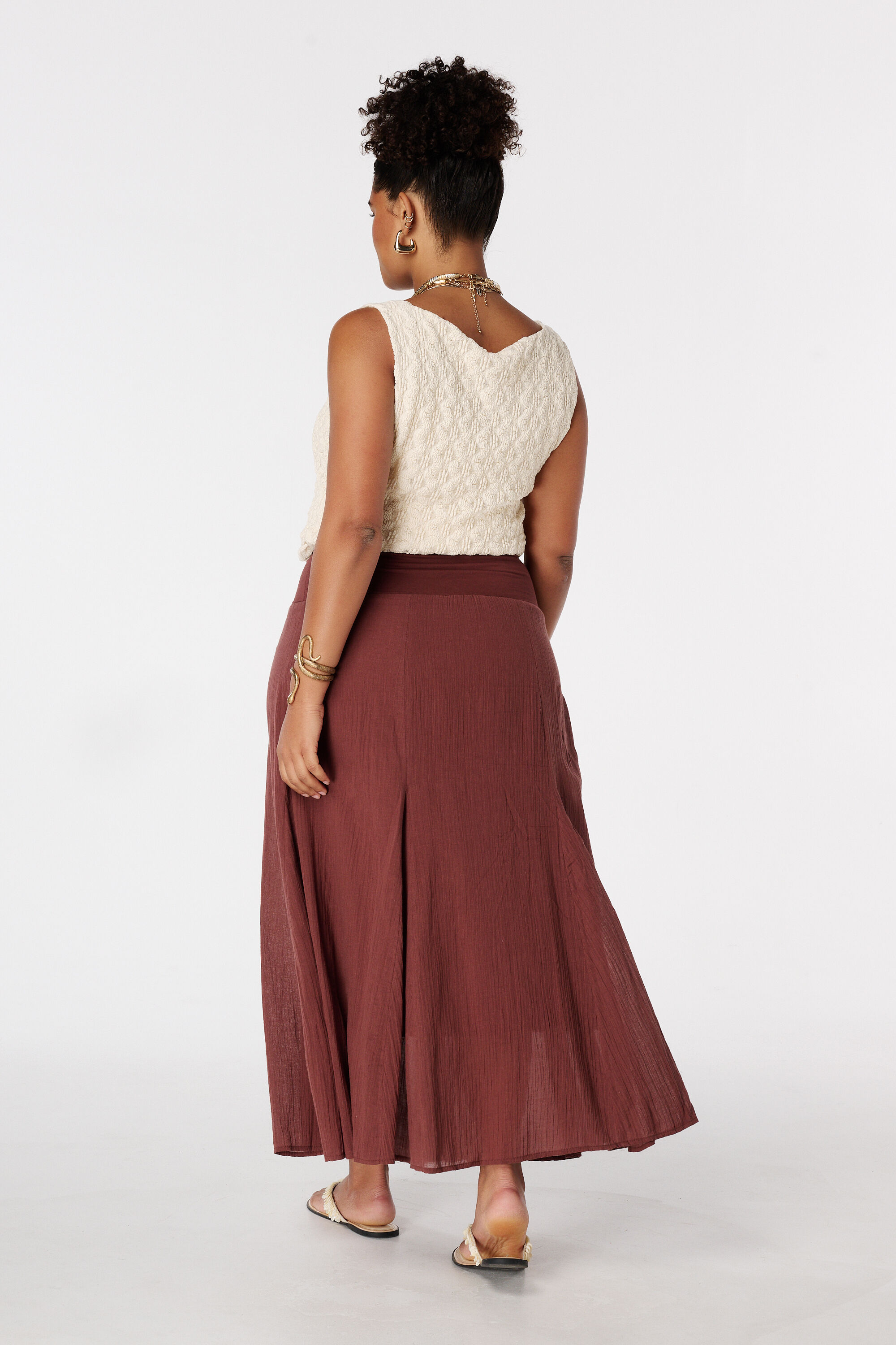 Falda maxi acampanada image number 3