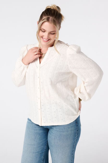 Top de jersey elástico con mangas abullonadas Top de jersey elástico con mangas abullonadas