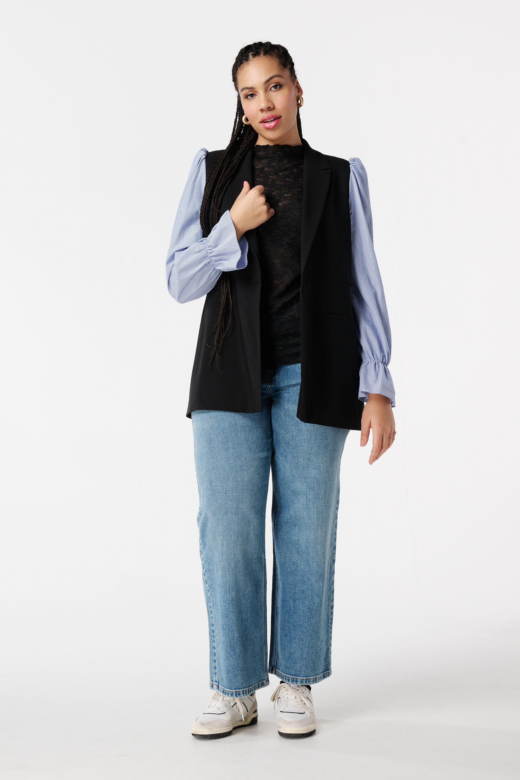 Blazer con mangas a rayas image number 5