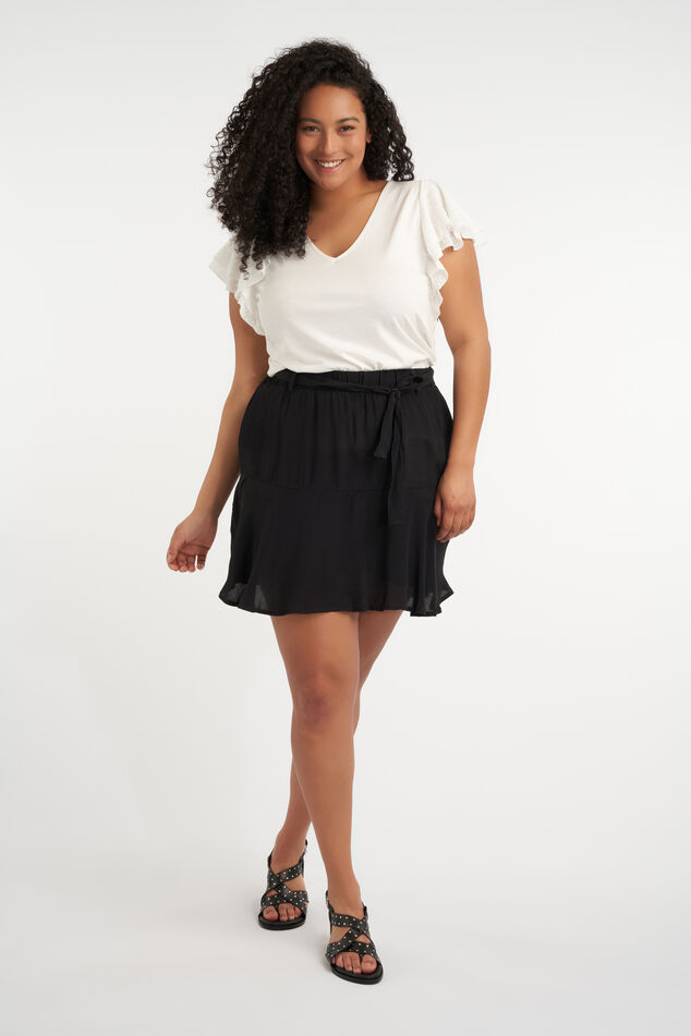 Falda pantalón con cinturón de lazo image number 2