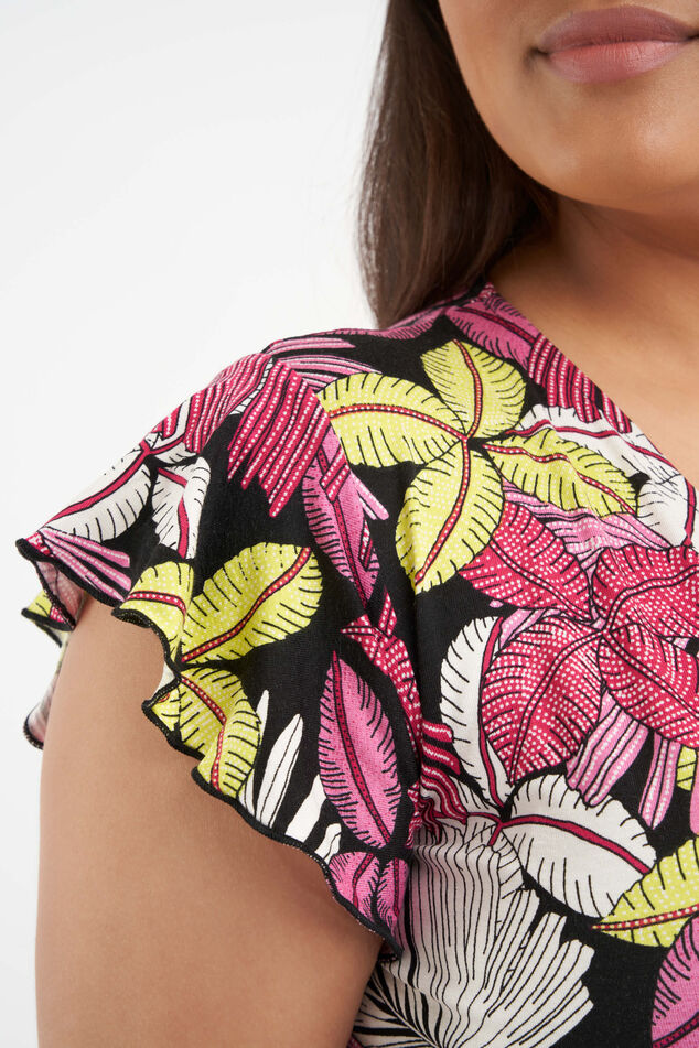 Vestido cruzado con estampado  image number 4