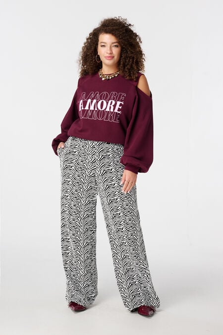 Pantalón ancho con estampado de cebra Pantalón ancho con estampado de cebra