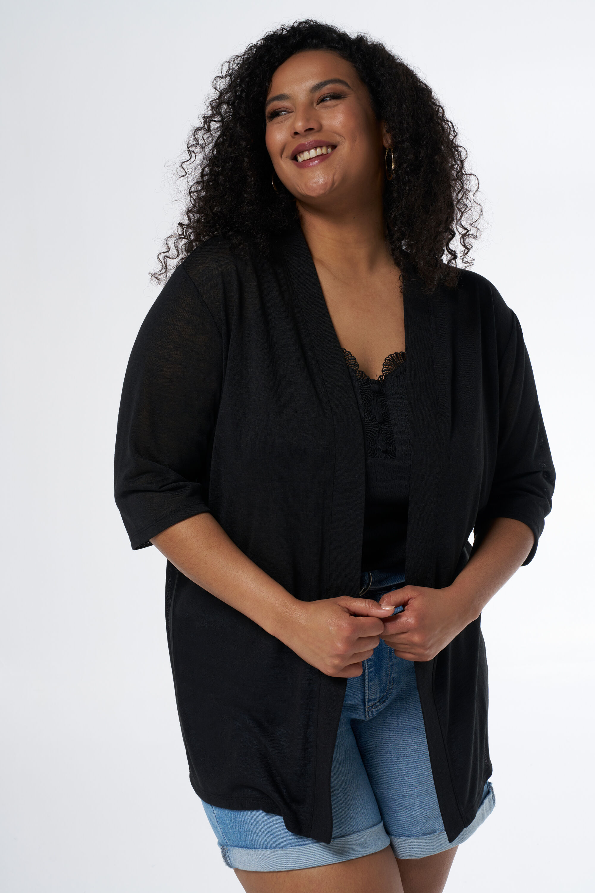 C&aacute;rdigan con mangas tres cuartos image number 0