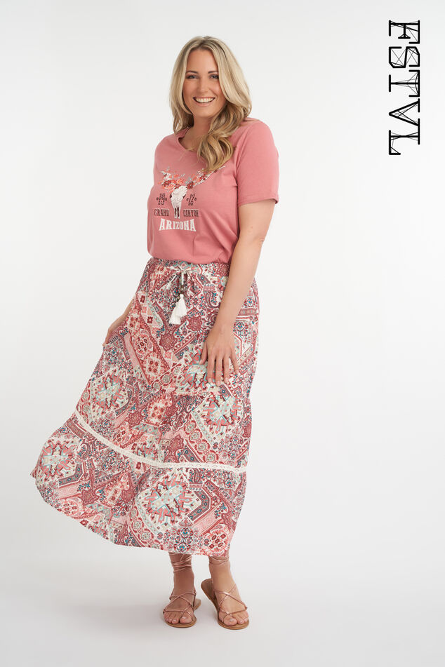 Falda larga con estampado  image number 0
