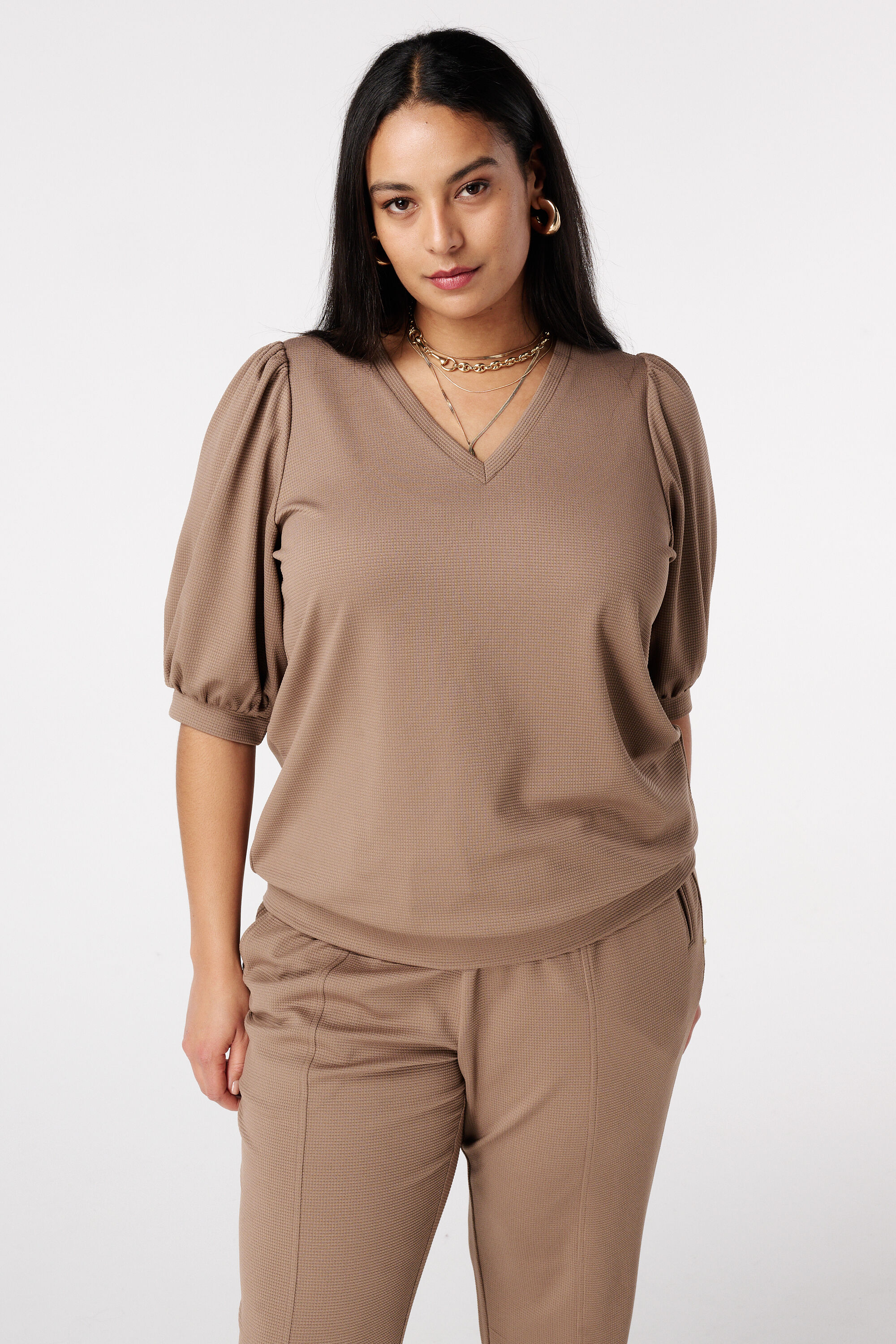 Top con mangas abullonadas