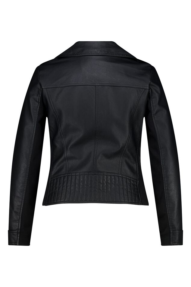 Chaqueta motera de cuero sintético image number 2