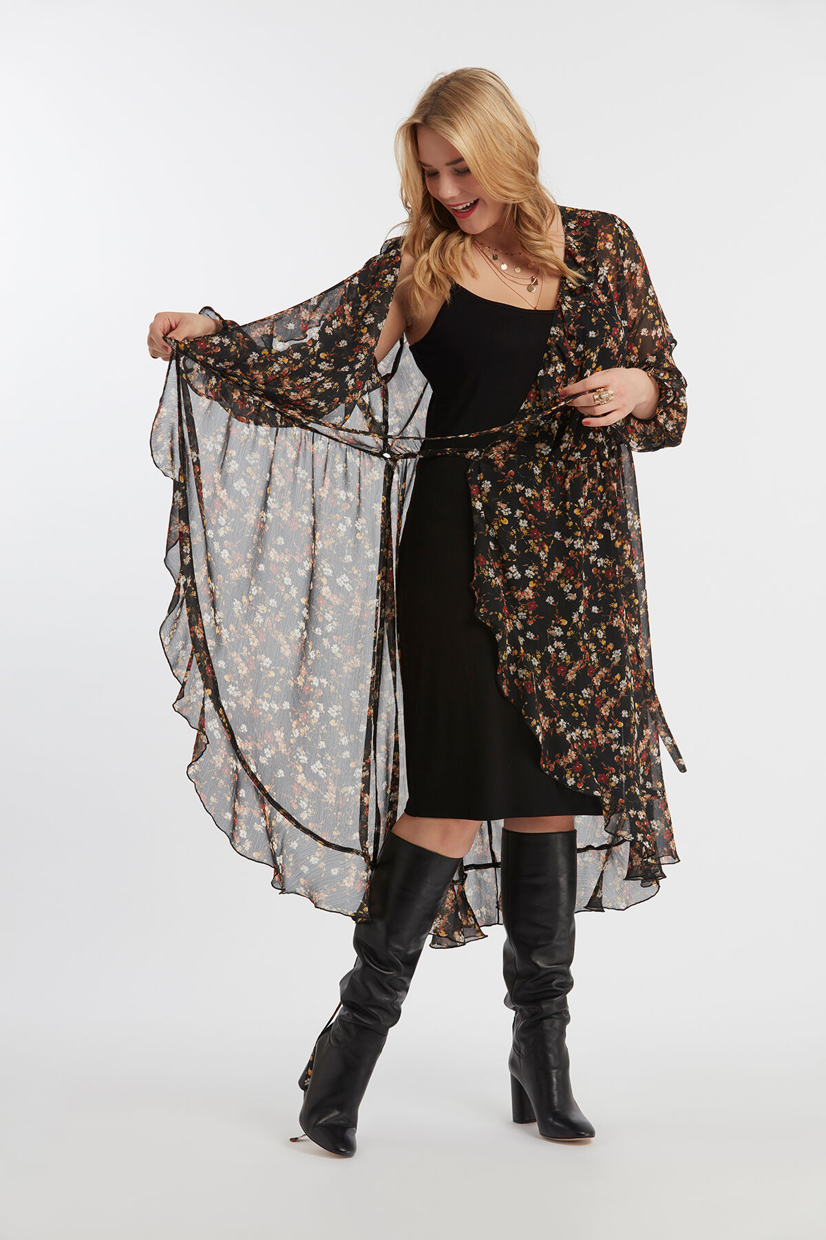 Vestido cruzado de flores image number 4