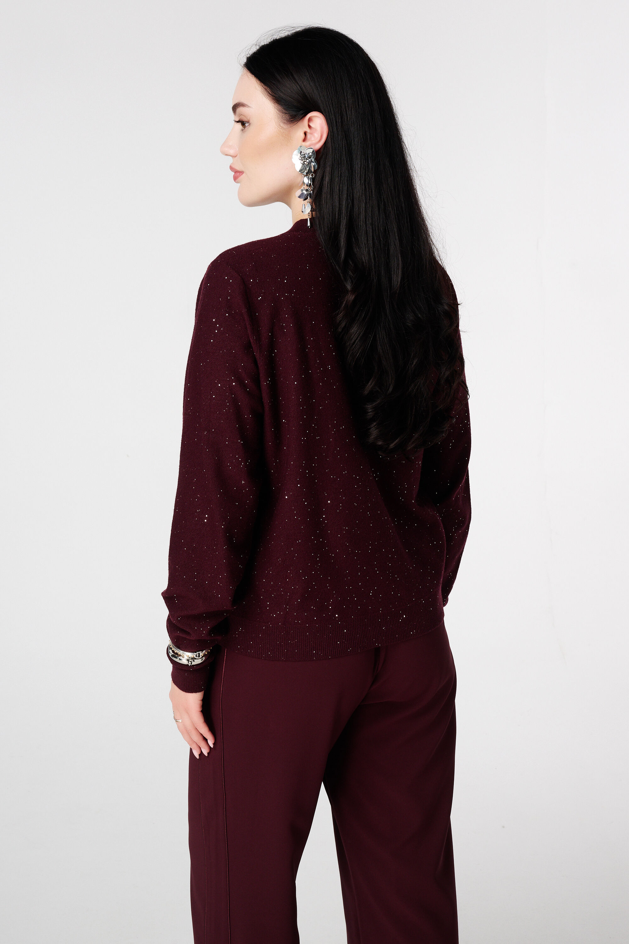 C&aacute;rdigan de punto fino con mini lentejuelas image number 3