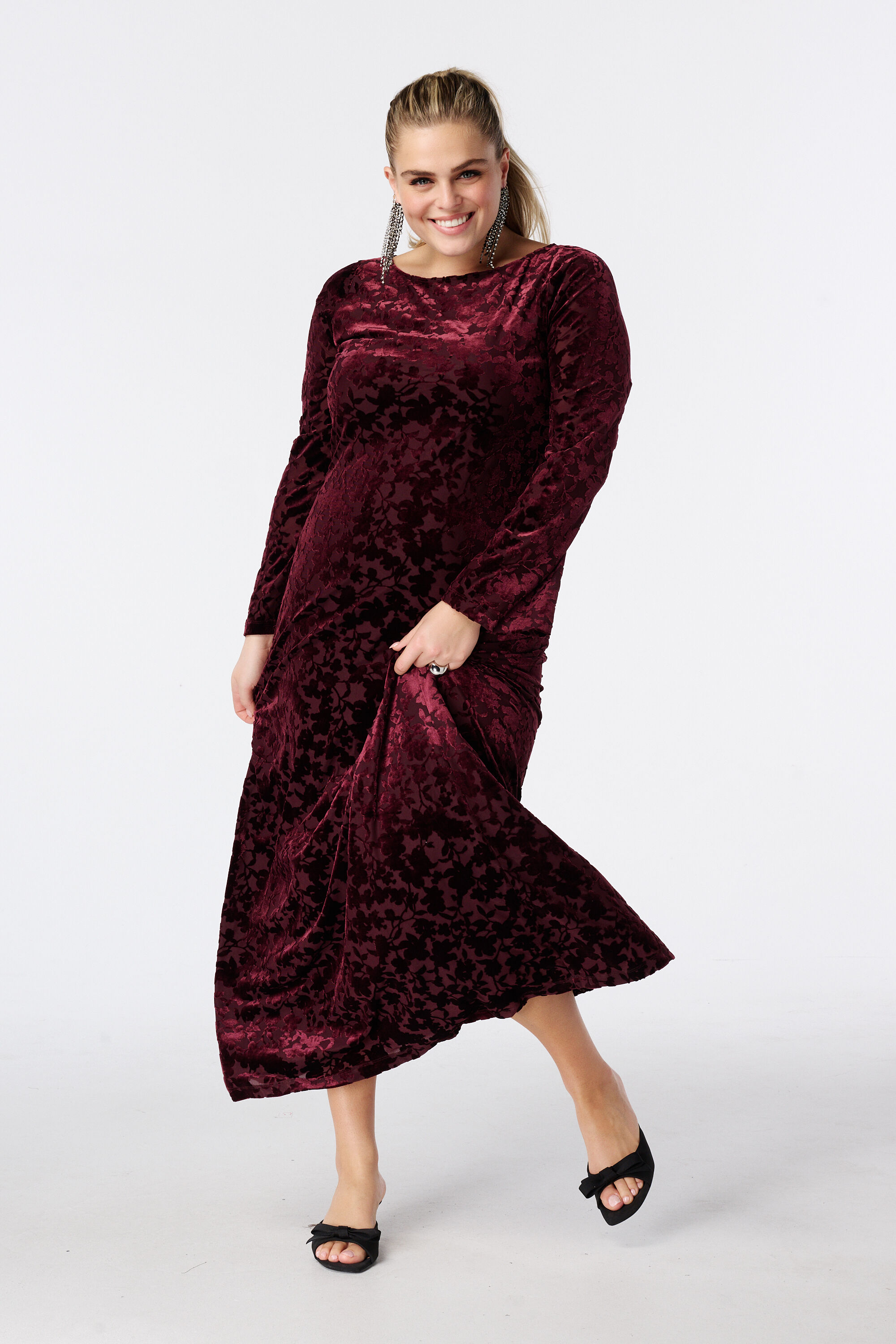 Vestido largo de terciopelo