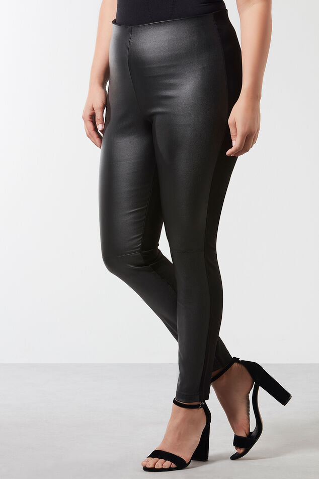 Leggings con cuero sintético en la parte delantera image number 0