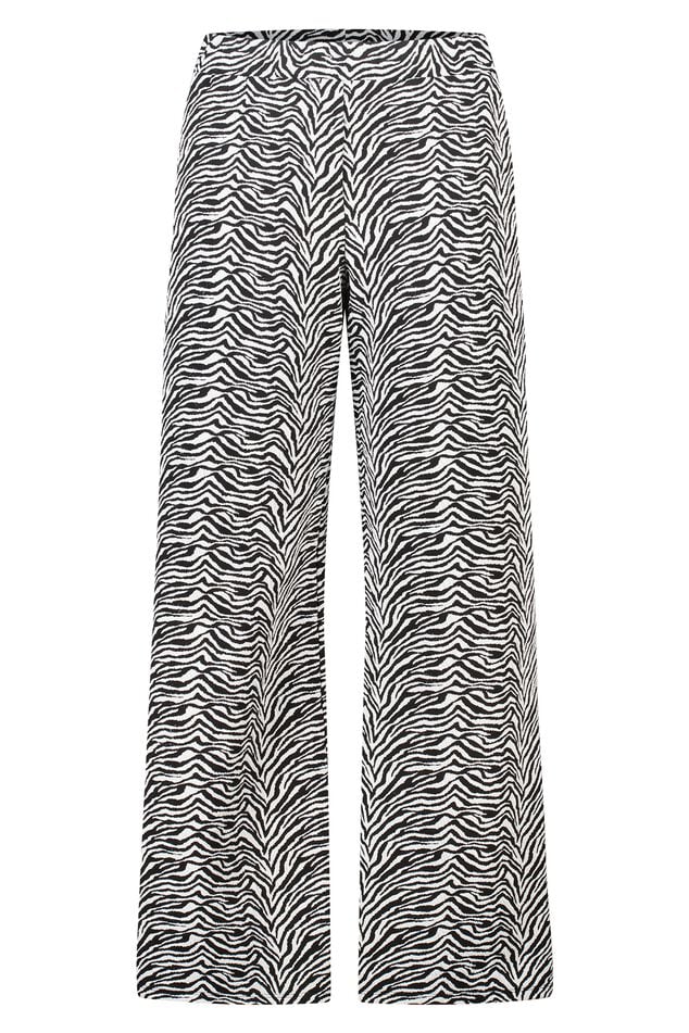 Pantalón ancho con estampado de cebra image number 1