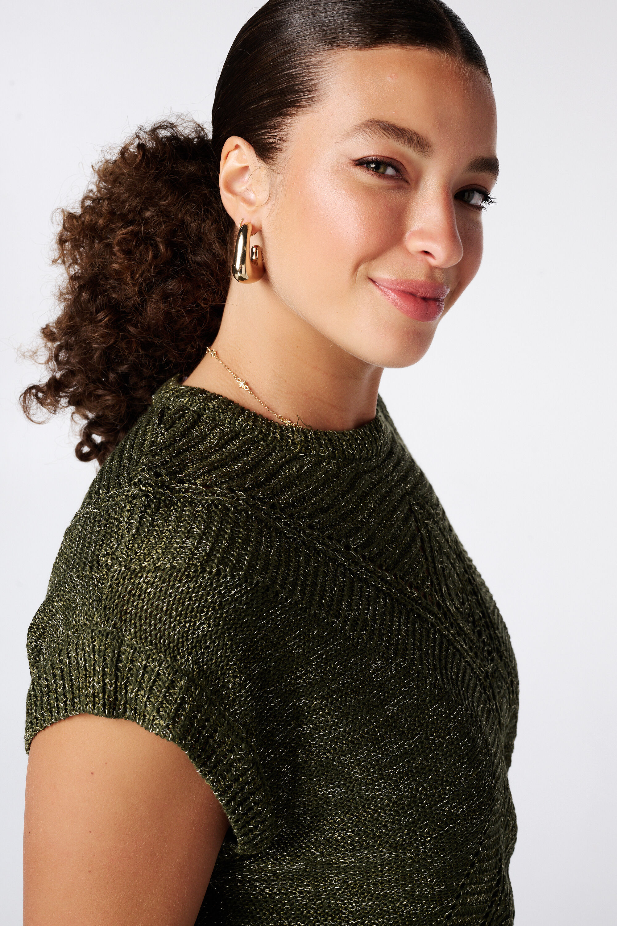 Jersey de crochet con mangas cortas image number 4