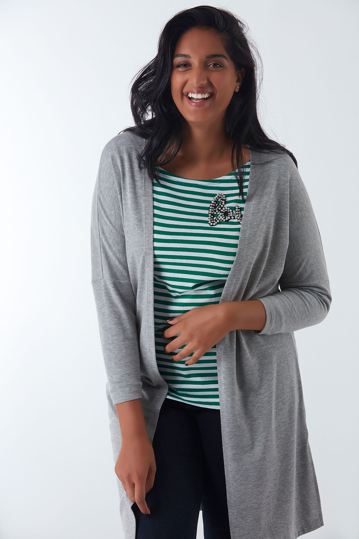 C&aacute;rdigan largo con aberturas image number 4