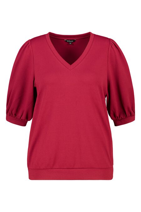 Top con manga abullonada