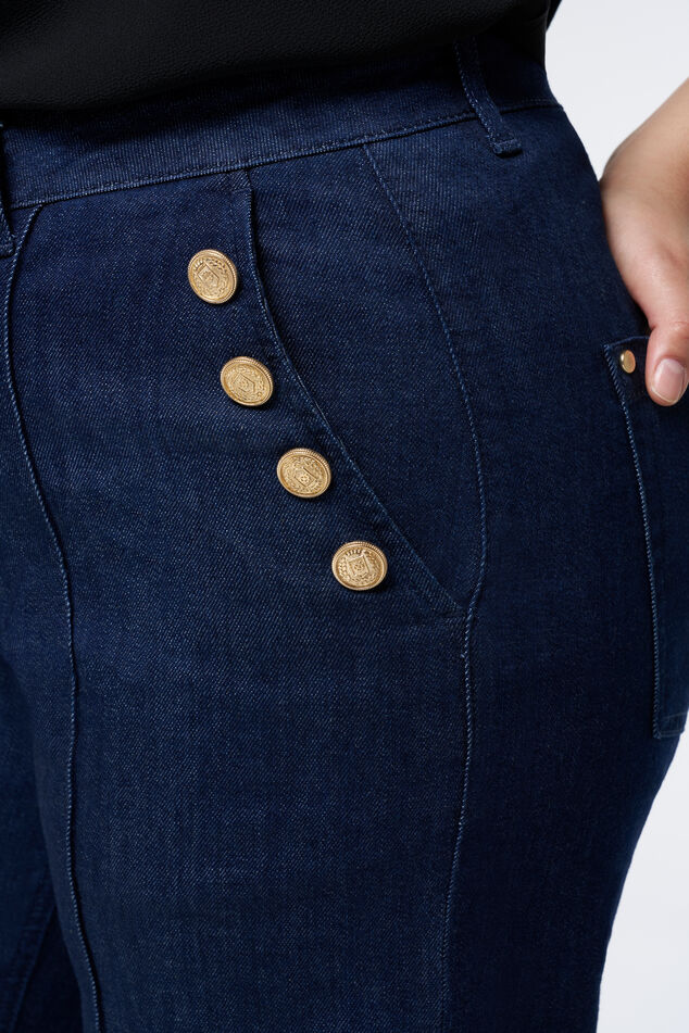 Pantalones vaqueros con botones dorados image 4