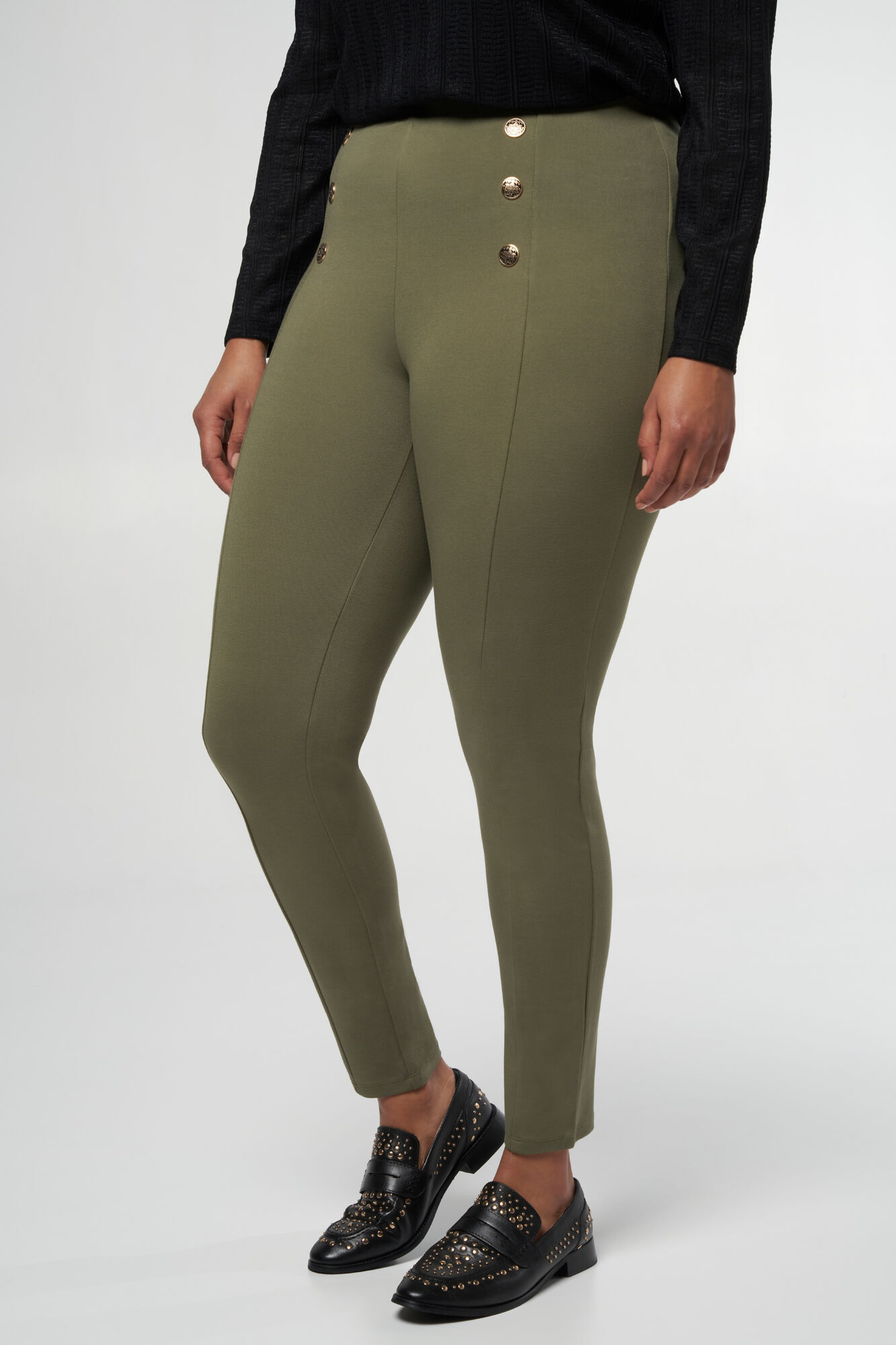 Treggings con botones dorados image number 5