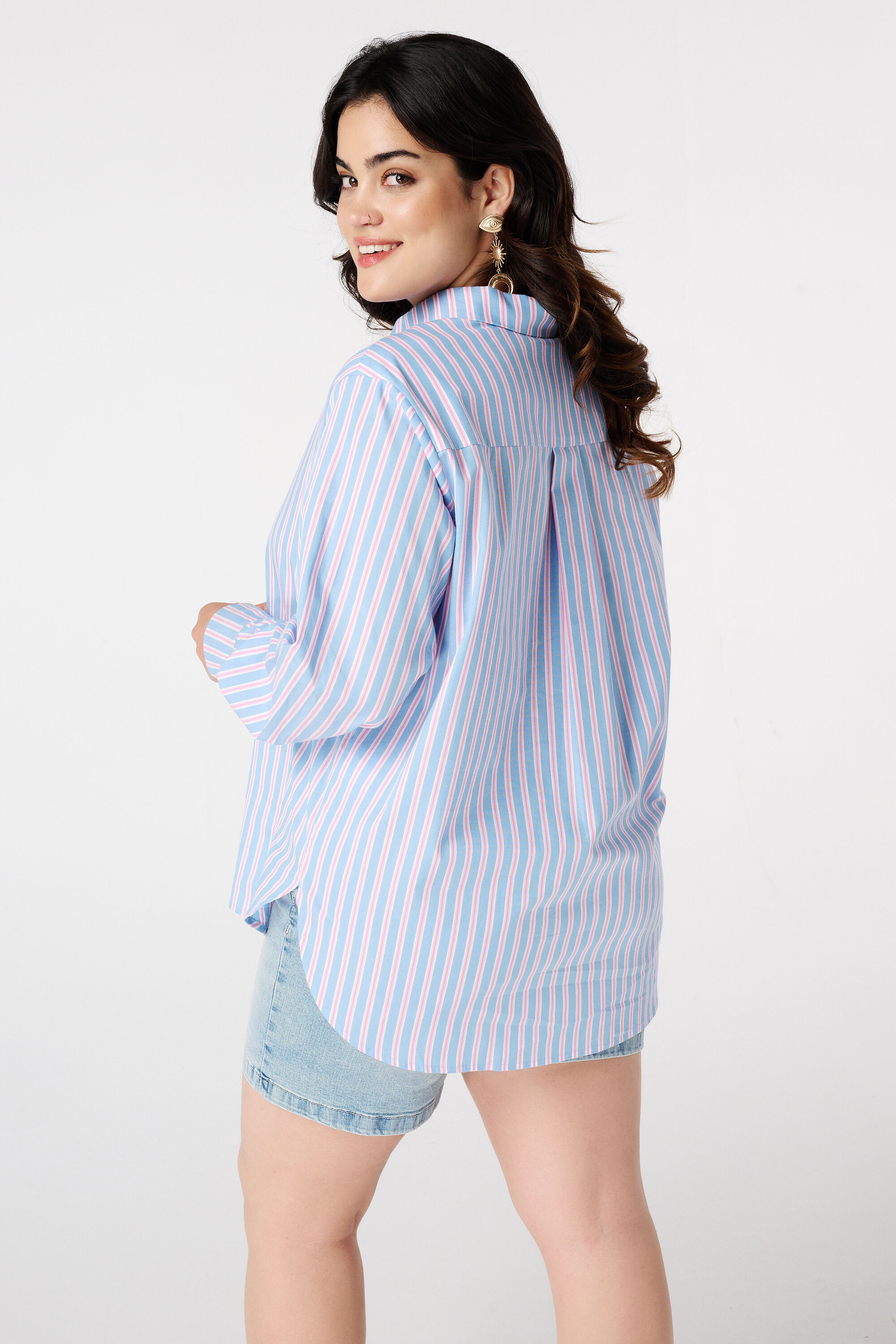 Blusa camisera de algod&oacute;n image number 3