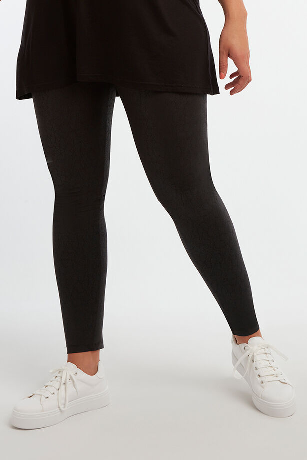 Leggings de efecto mojado con estampado agrietado image number 5