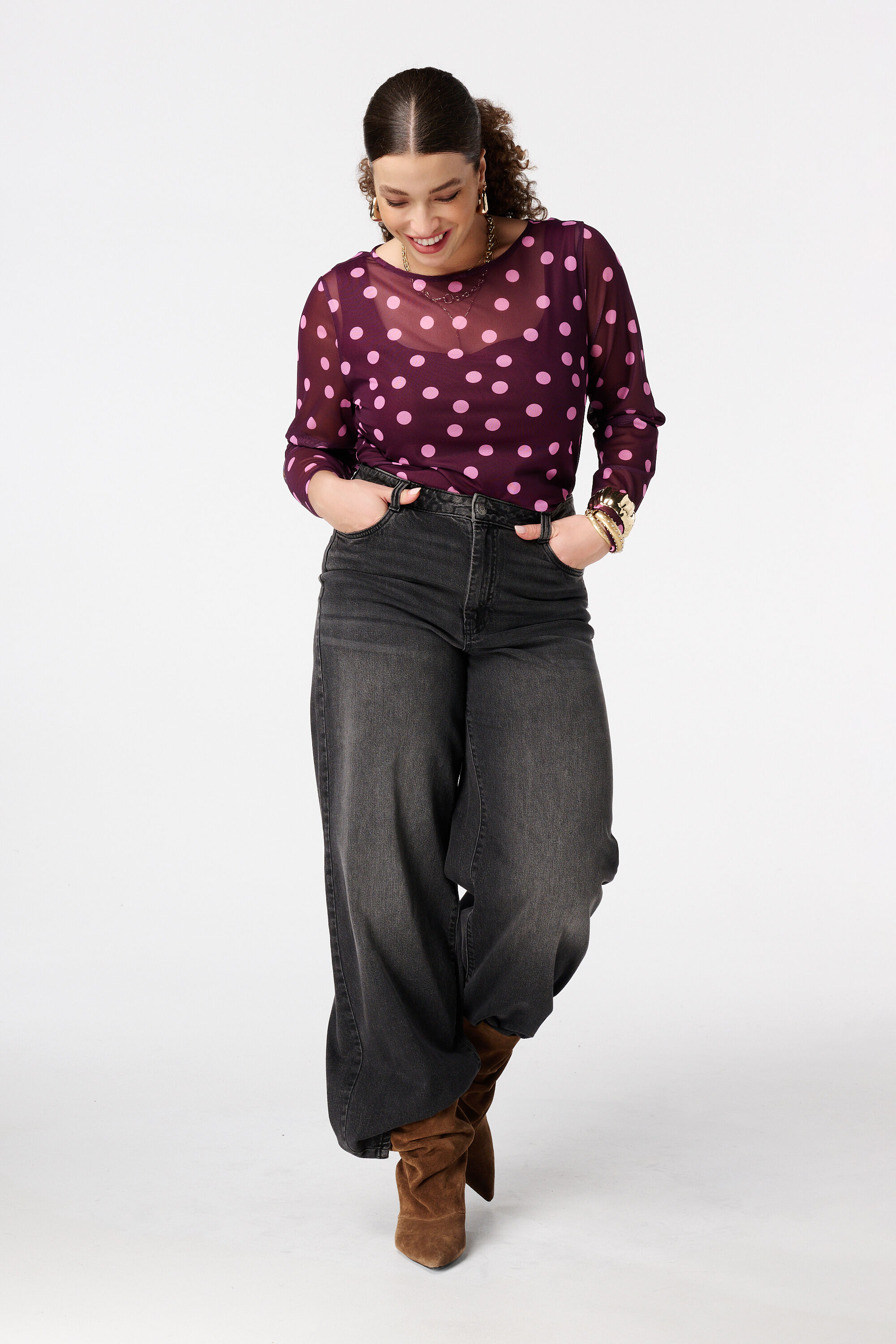 Top de malla con lunares image number 5