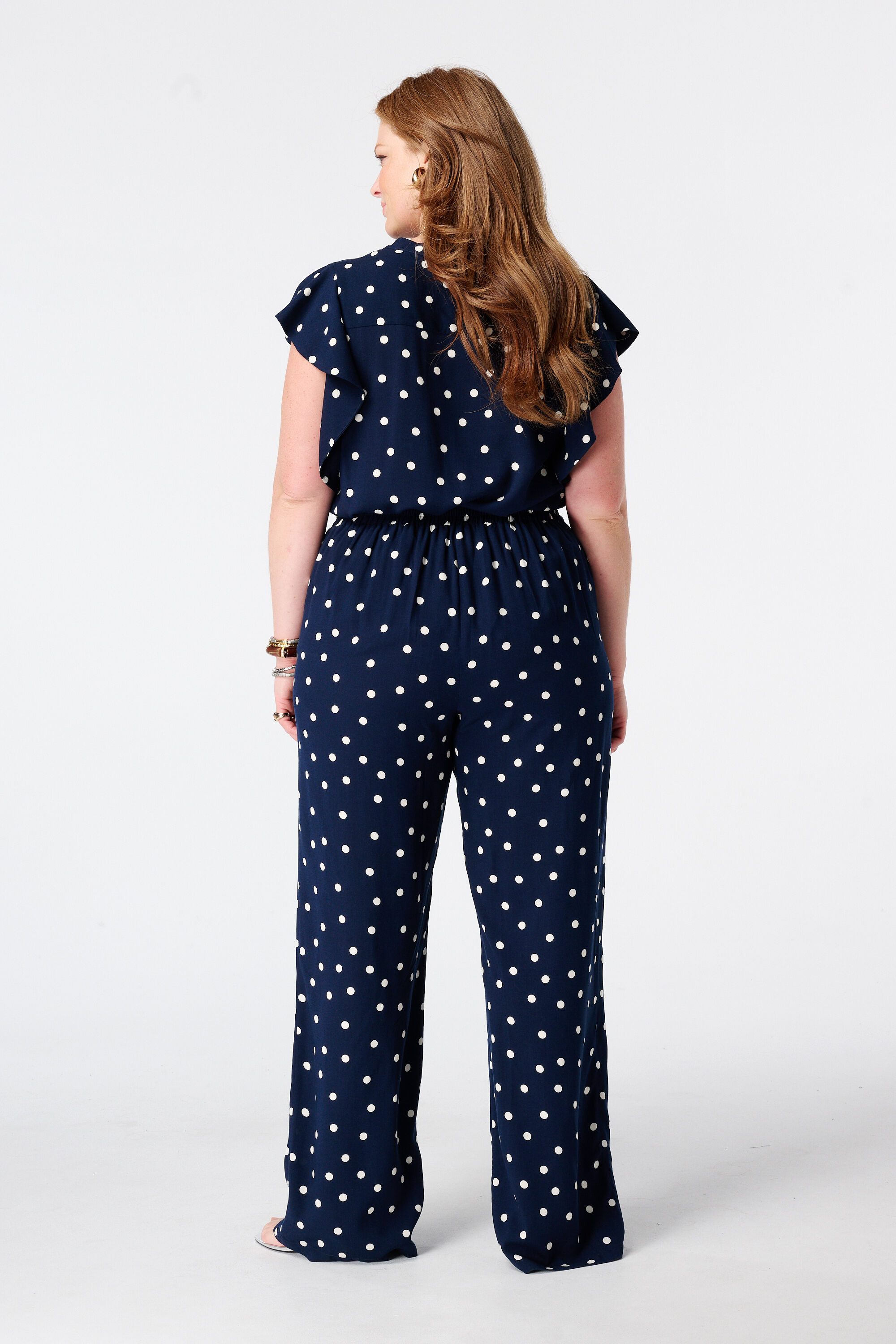 Pantal&oacute;n wide leg con estampado de lunares image number 3