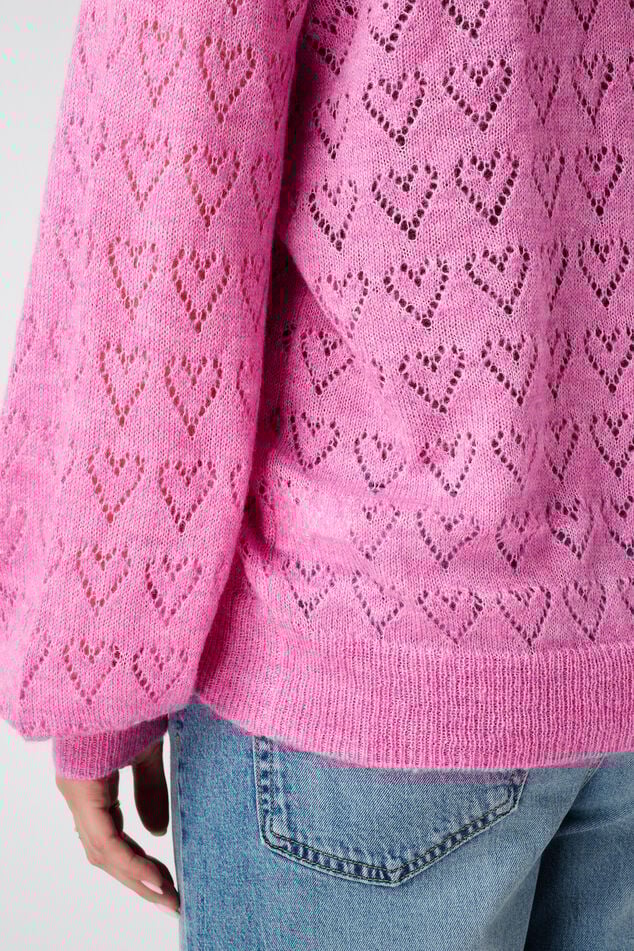 Jersey calado con patrón de corazones image number 6