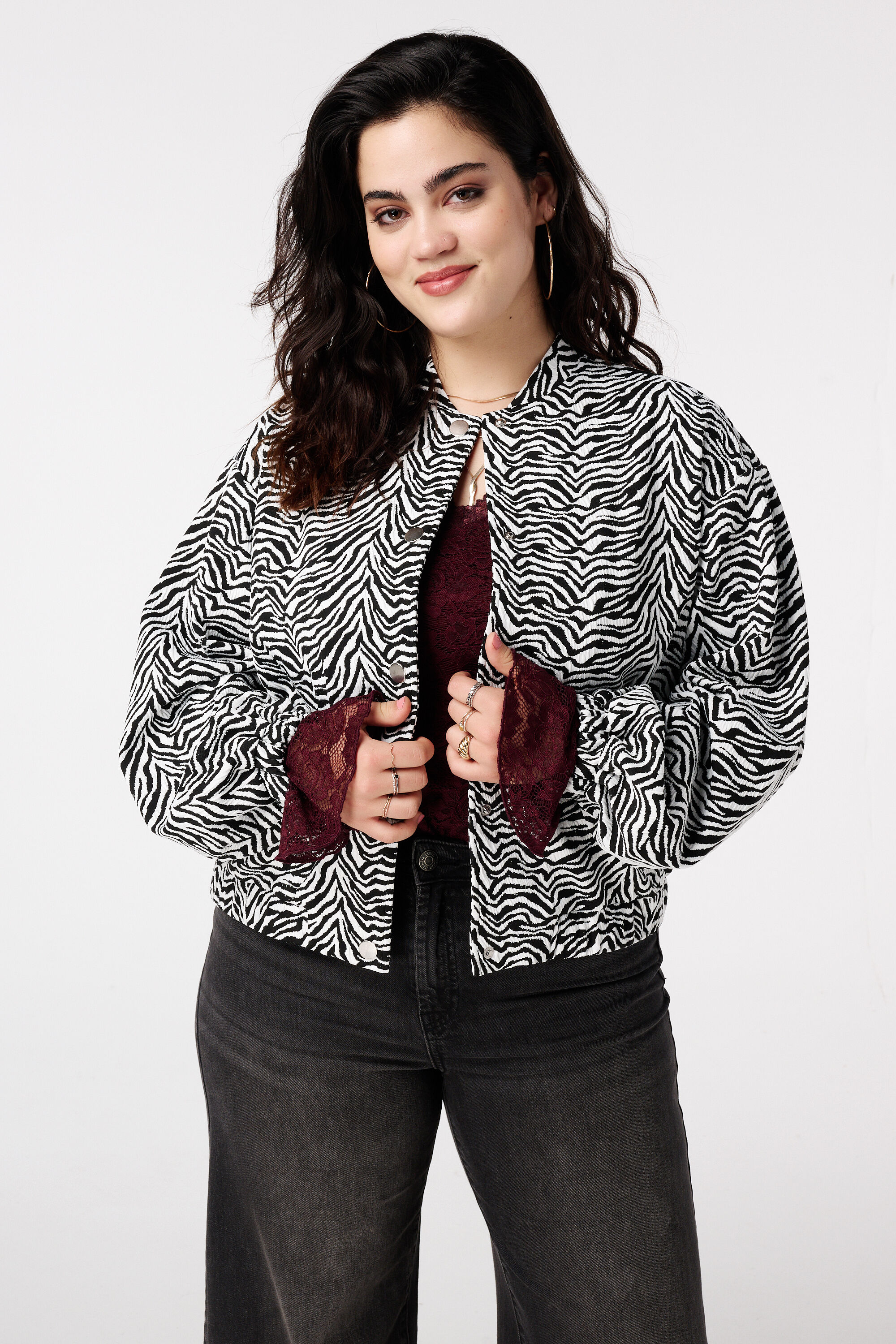 Chaqueta bomber de cebra
