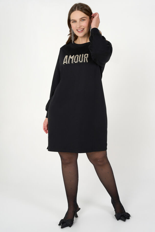 Vestido suéter con la palabra «Amour»  image number 0