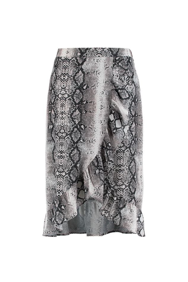 Falda cruzada con estampado de serpiente image number 2