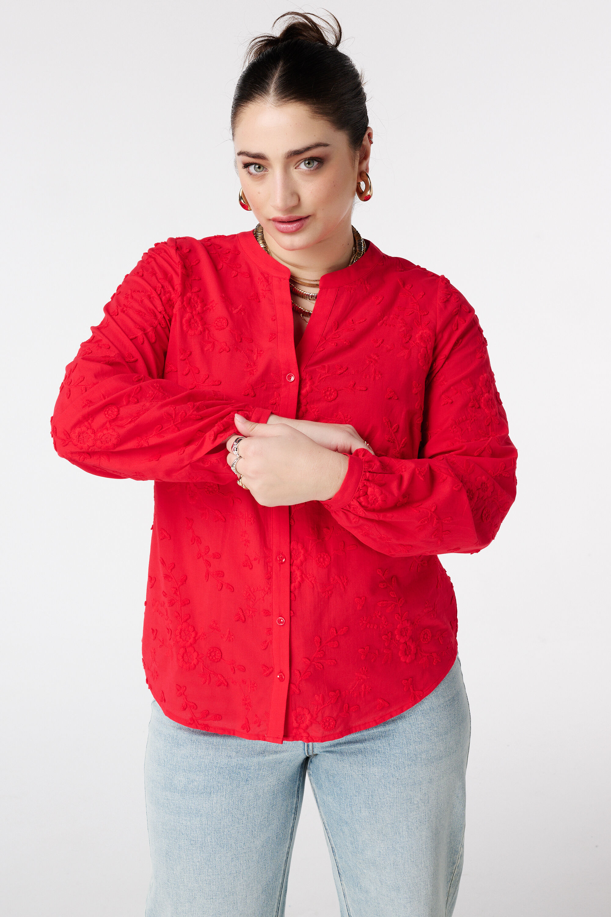 Blusa con estampado floral 3D