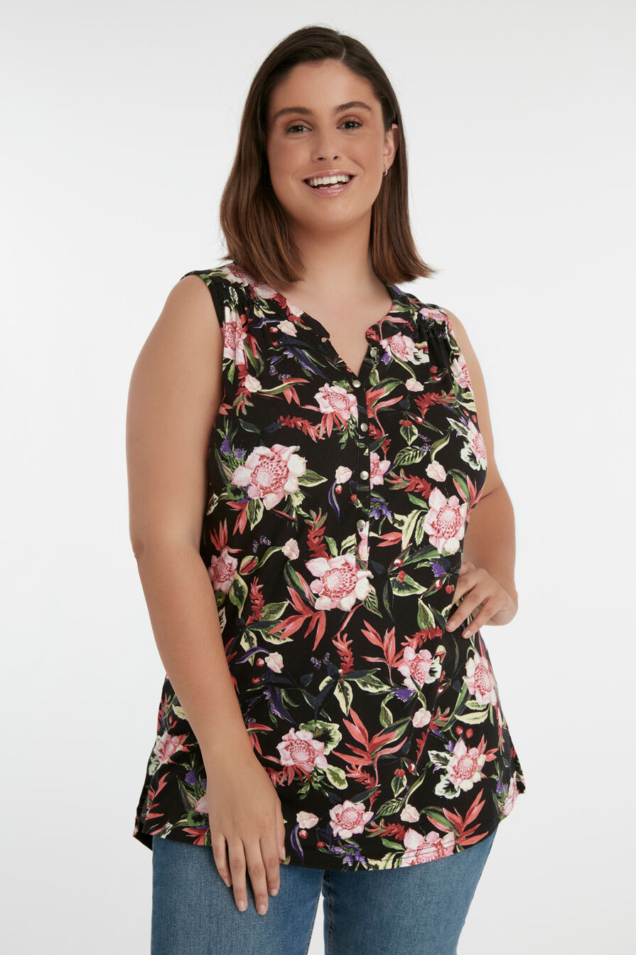 Top sin mangas con estampado floral image number 0