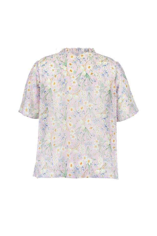 Blusa con estampado floral y detalles de lúrex image number 2