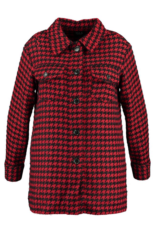 Sobrecamisa con estampado pata de gallo image number 1