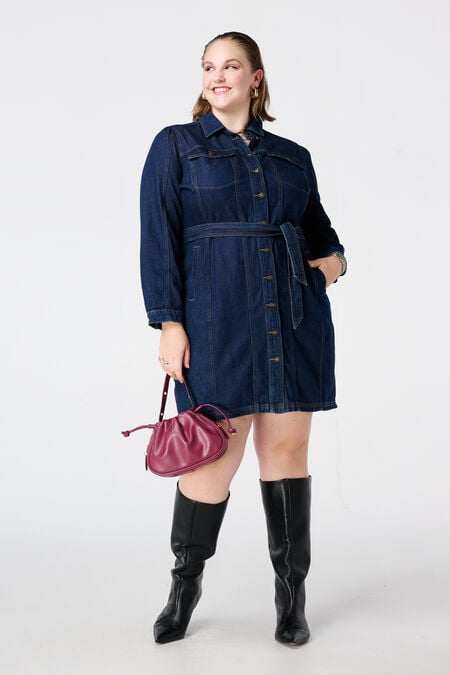 Vestido vaquero con cinturón lazo Vestido vaquero con cinturón lazo
