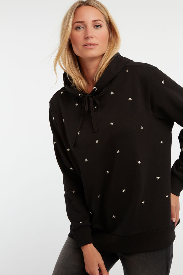 Suéter de estrellas con capucha image number 0