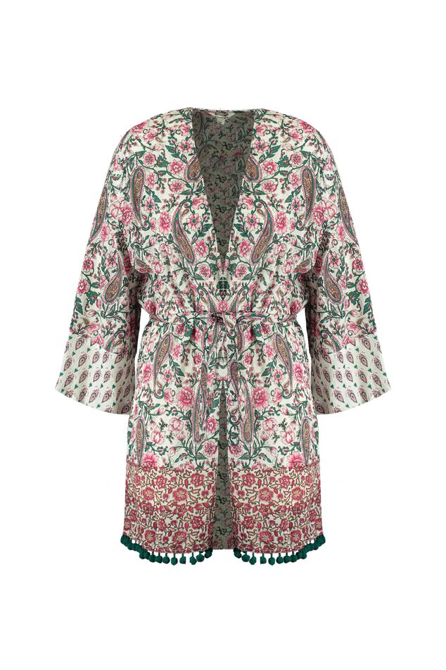 Kimono con estampado colorido image number 1