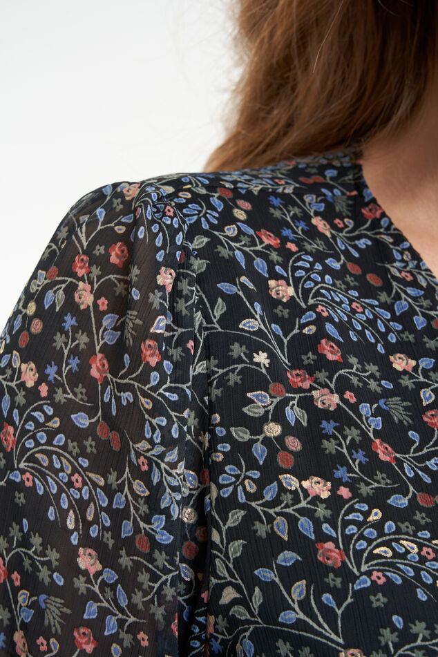 Vestido cruzado largo con estampado floral image number 5