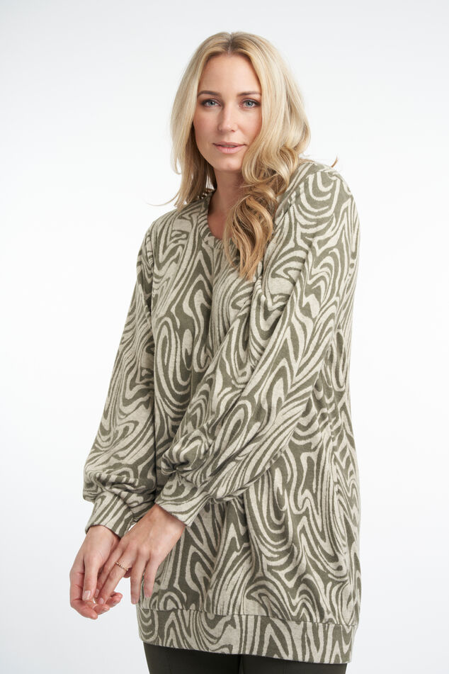 Suéter largo con estampado image number 6