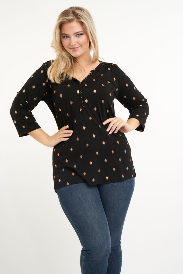 Top con estampado plateado  image number 0