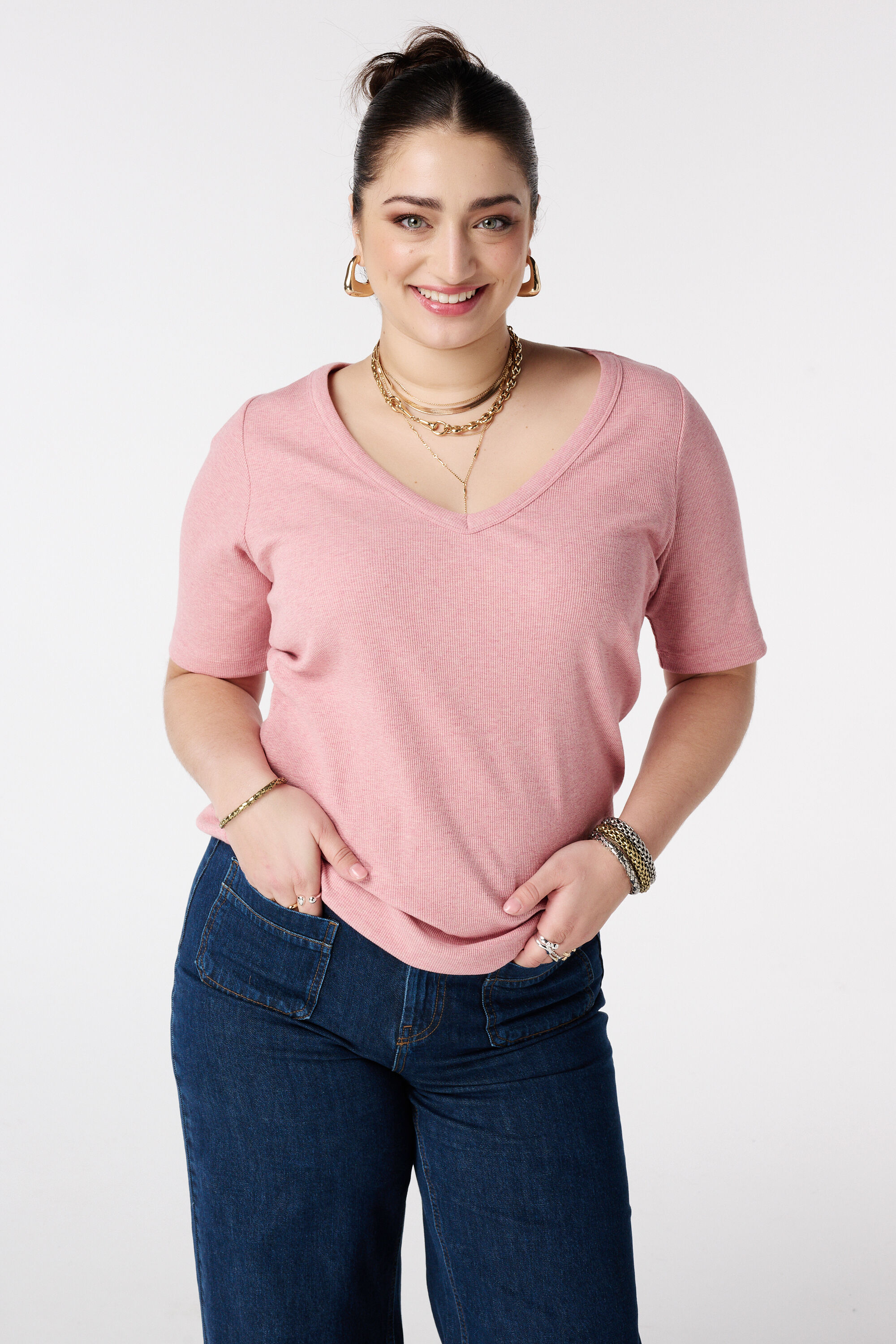 Top de canal&eacute; con escote en V