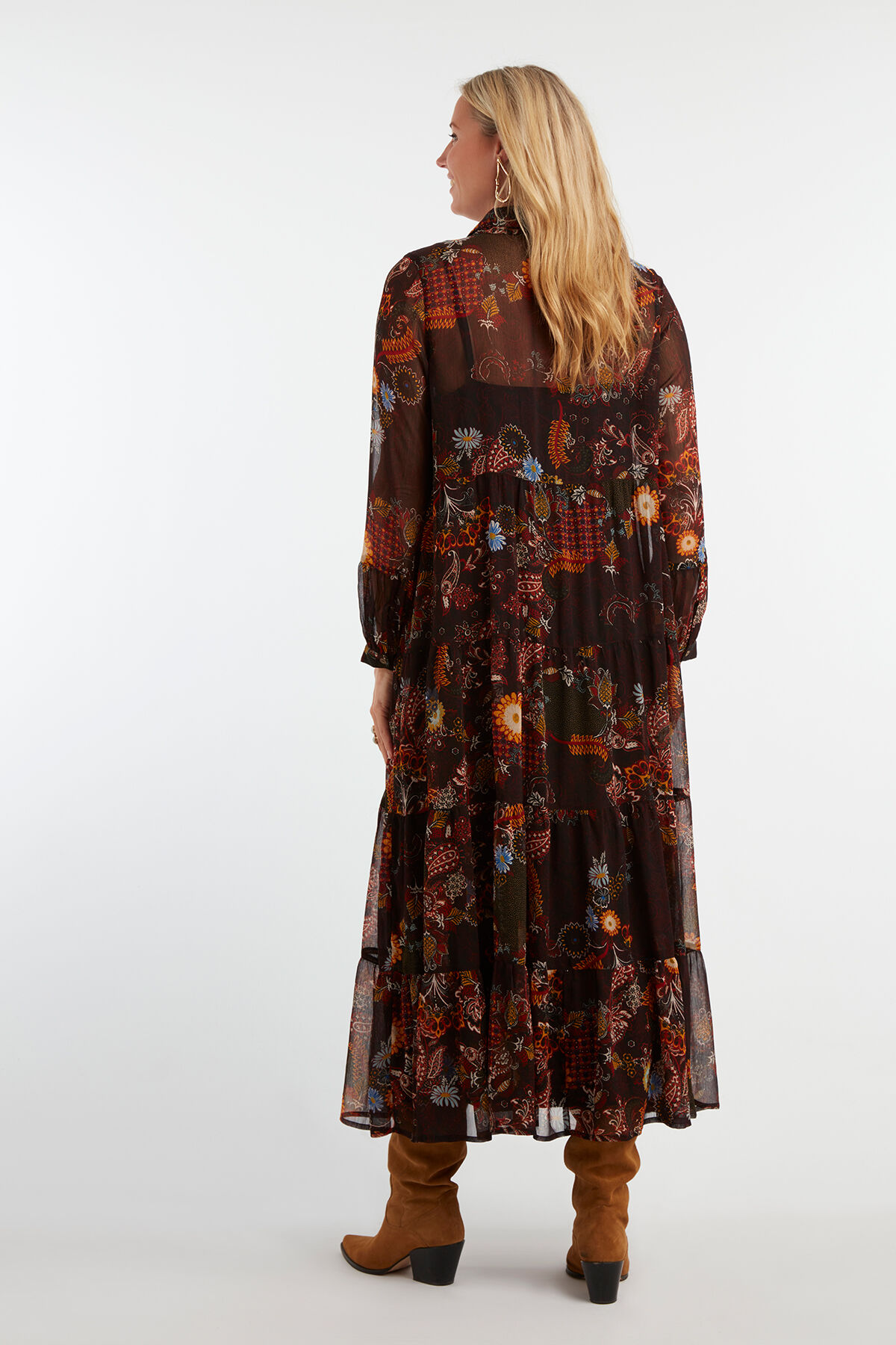 Vestido largo semitransparente image number 6