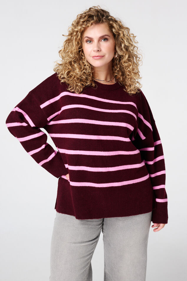 Jersey de punto con rayas y abertura image number 0