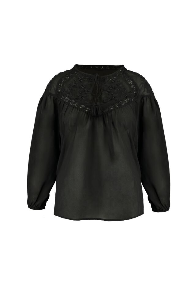 Blusa con detalles de encaje  image number 1