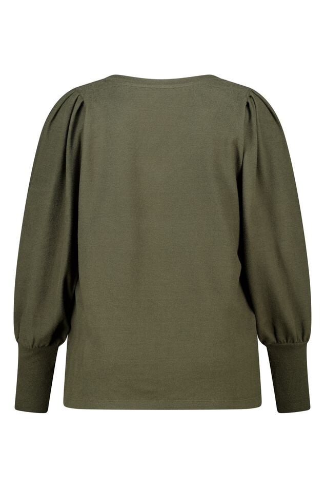 Jersey de punto fino con mangas abullonadas image number 2