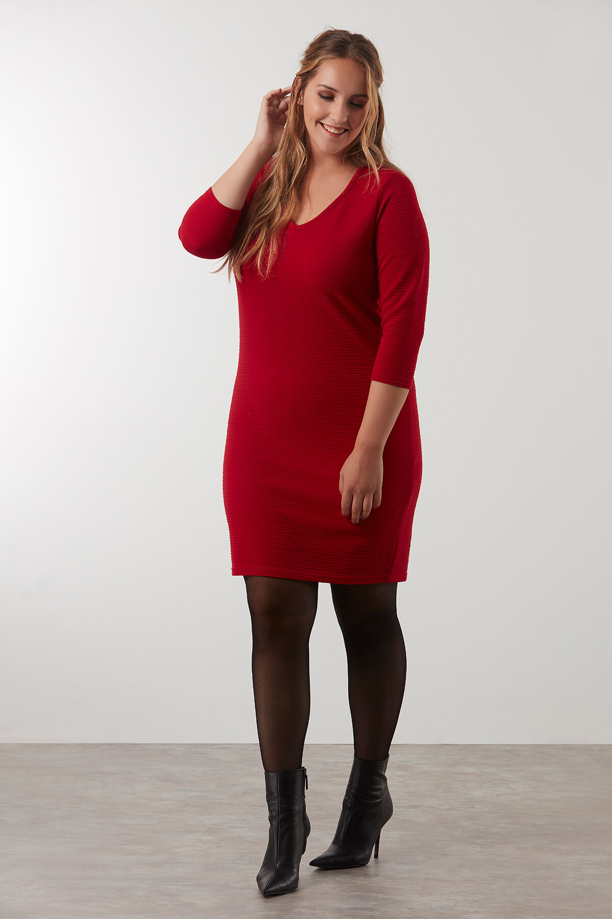 Vestido estriado b&aacute;sico image number 3