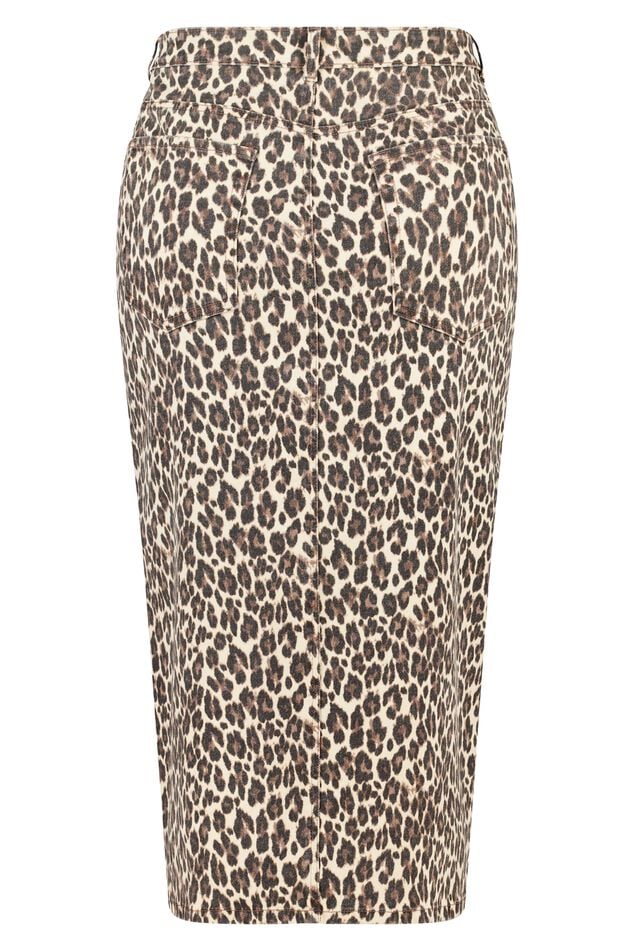 Falda vaquera con estampado de pantera image number 2