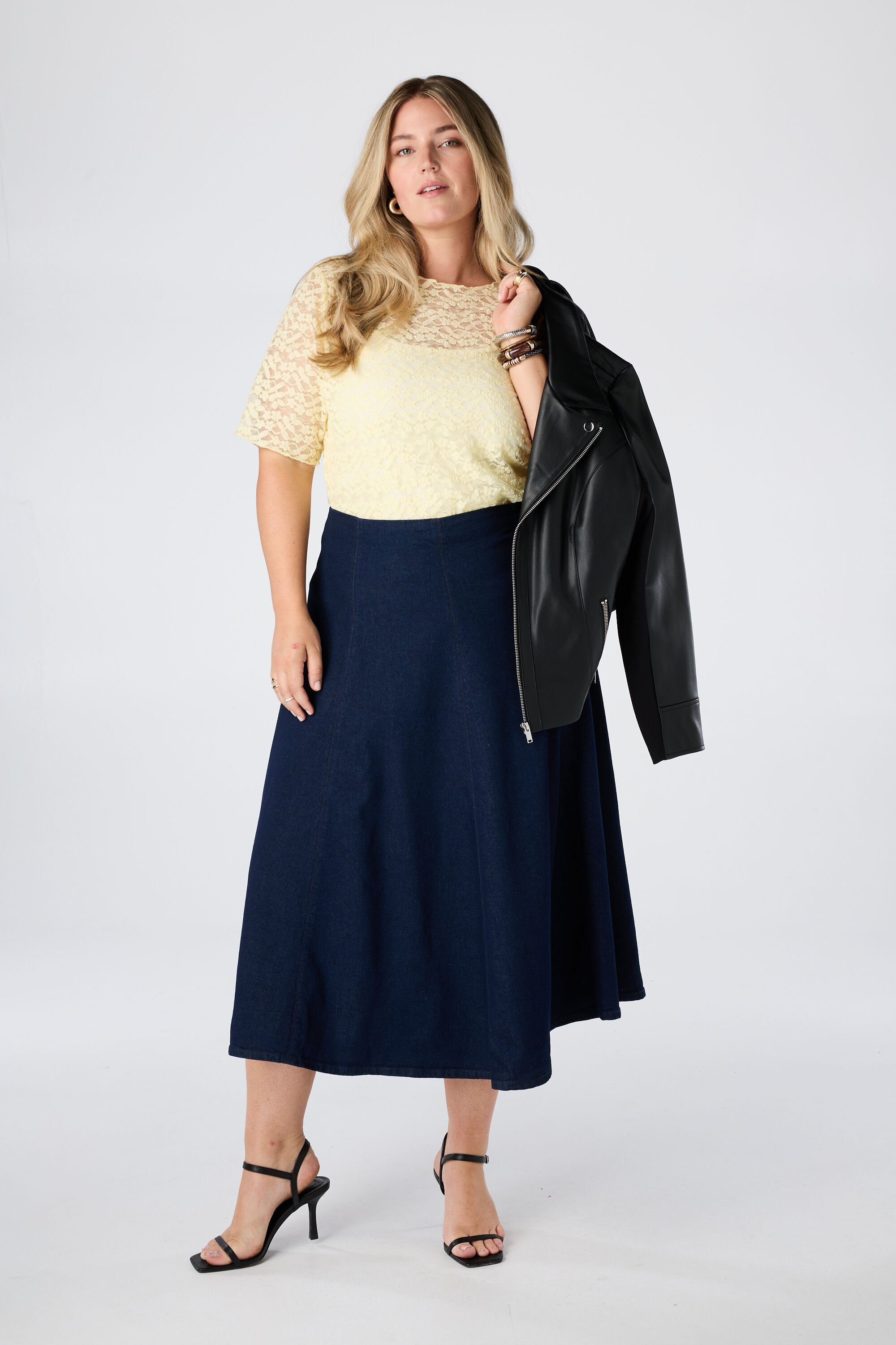 Falda vaquera midi