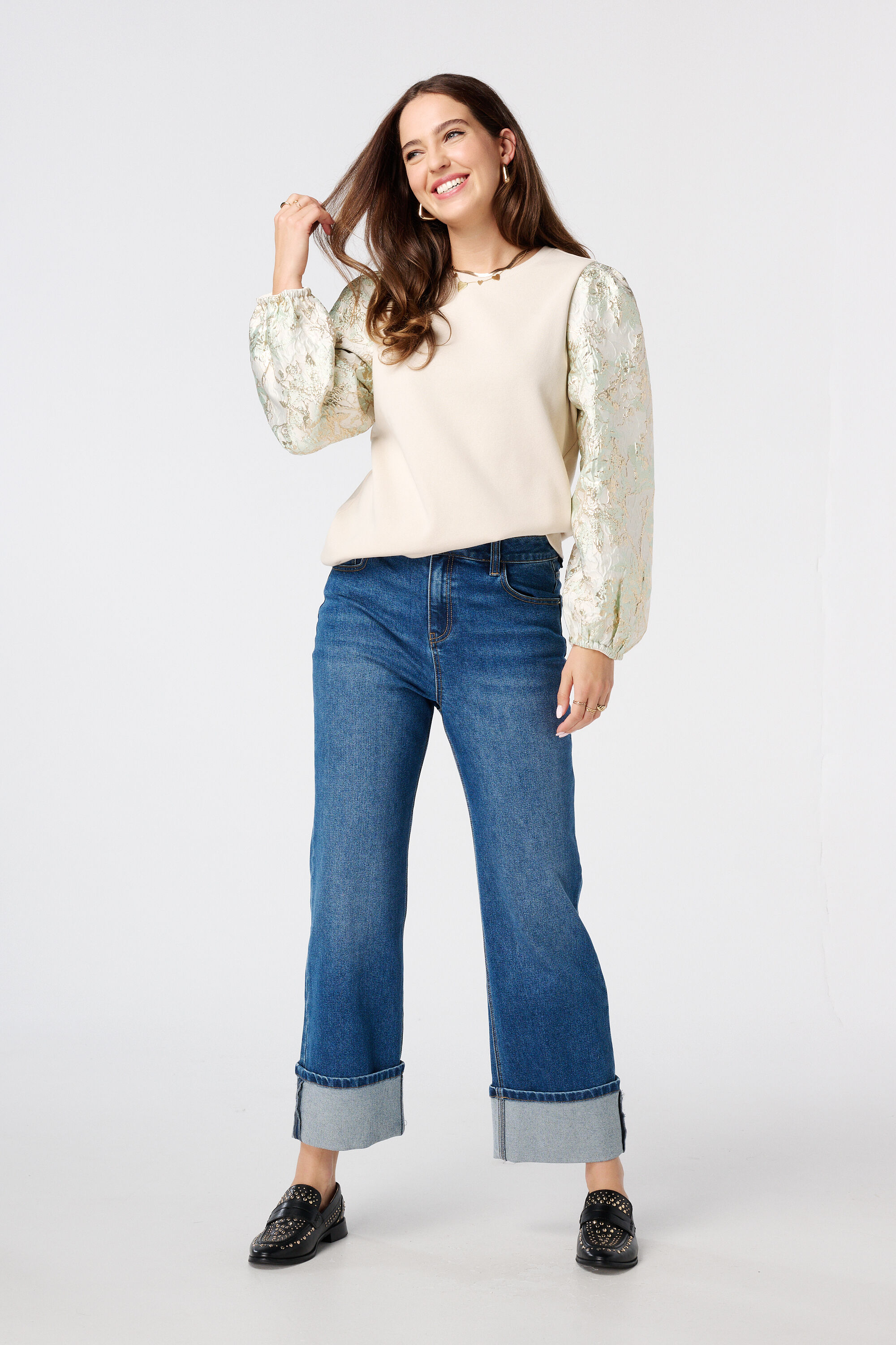 Sudadera con mangas de jacquard image number 5