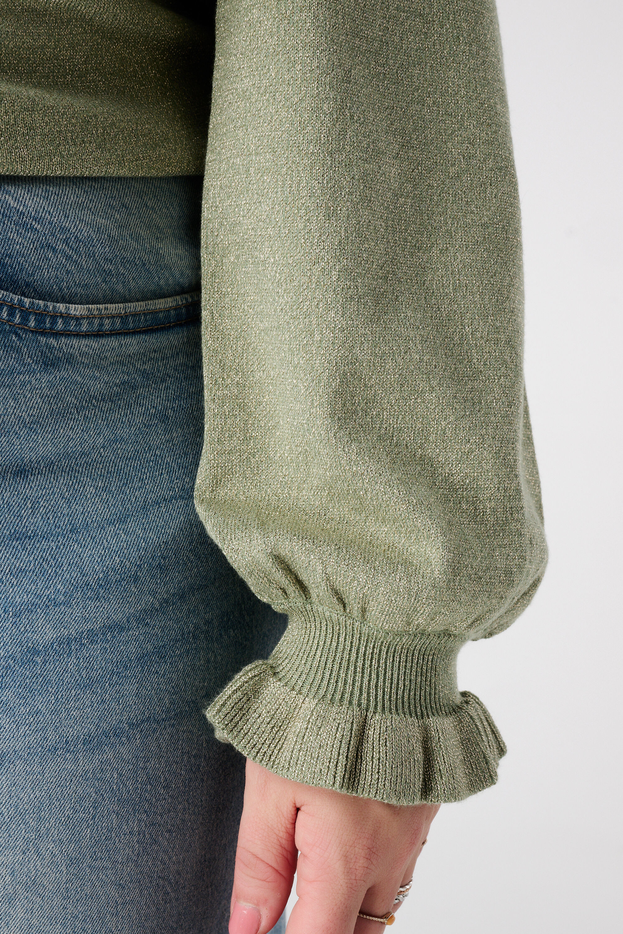 Jersey de lurex con mangas con volante image number 6