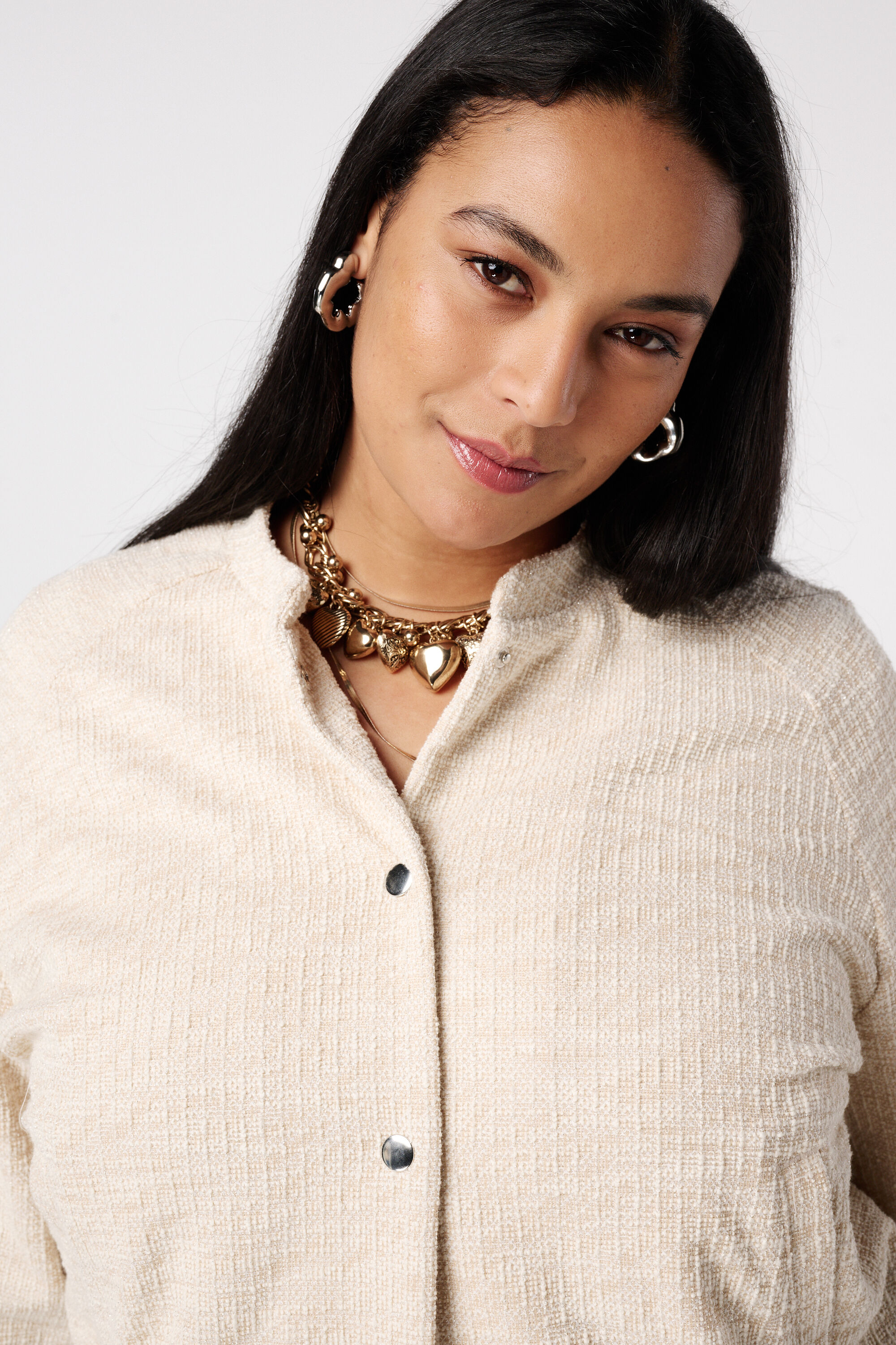 Chaqueta bomber con lurex image number 4